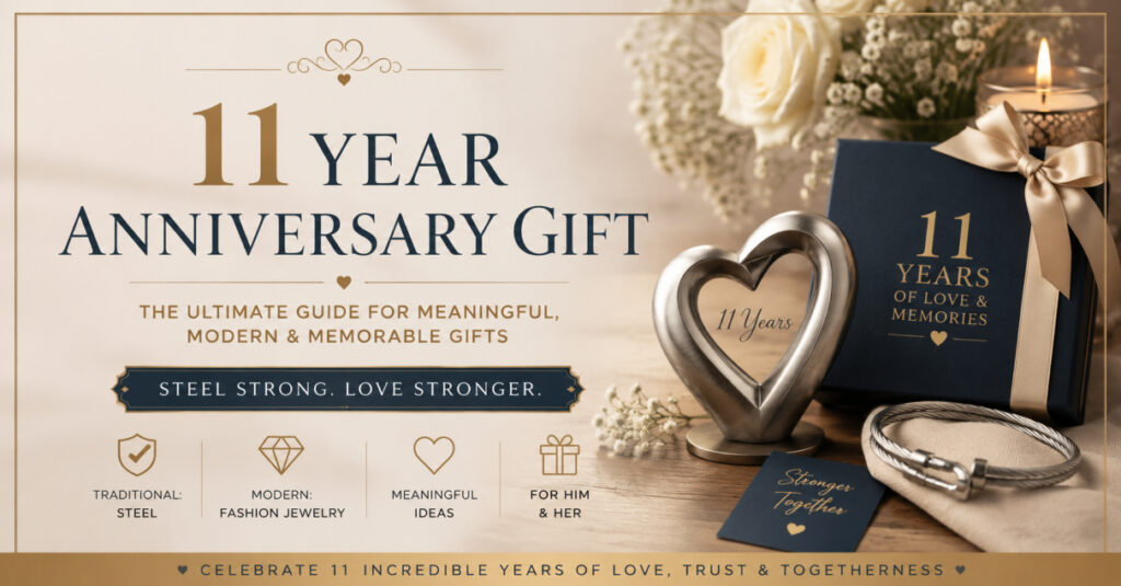 11 Year Anniversary Gift Traditional and Modern