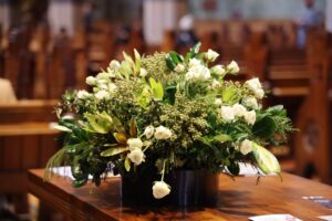 22 Year Anniversary Gift - Green and White Flower Bouquet