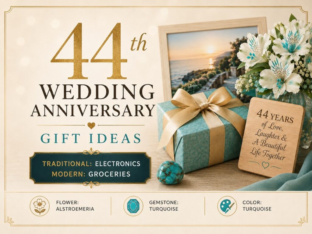 44 year anniversary gift traditional and modern